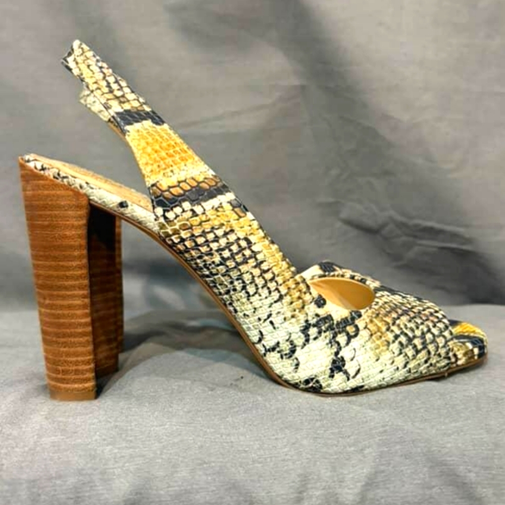 Vince Camuto Multicolor Snakeskin Block Heel Sandals